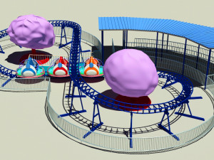 family roller coaster ride 3D-Modell
