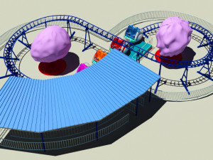 family roller coaster ride 3D-Modell