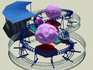 family roller coaster ride 3D Model