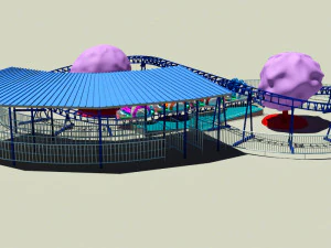 family roller coaster ride 3D Model