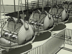 family roller coaster ride 3D Model