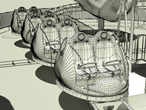 family roller coaster ride 3D-Modell