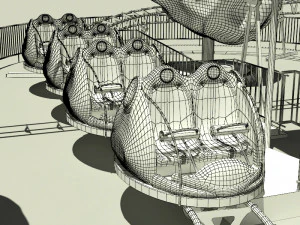 family roller coaster ride 3D Model
