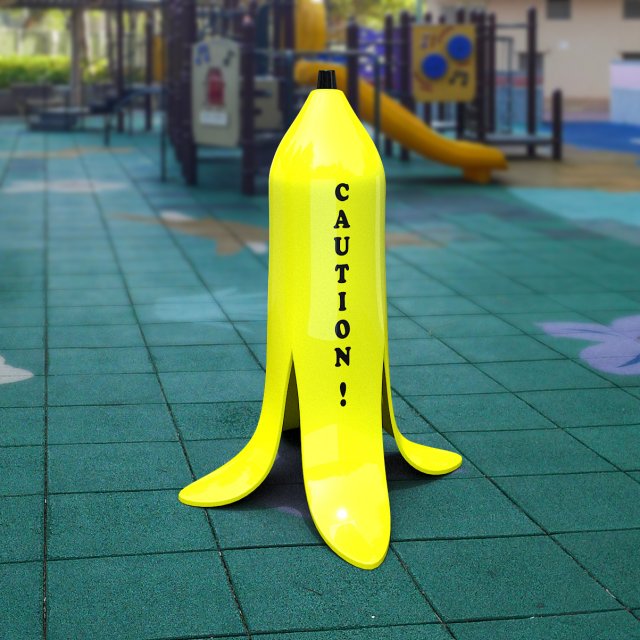 Banana wet caution 3D Baskı Modeli .c4d .max .obj .3ds .fbx .stl .blend 