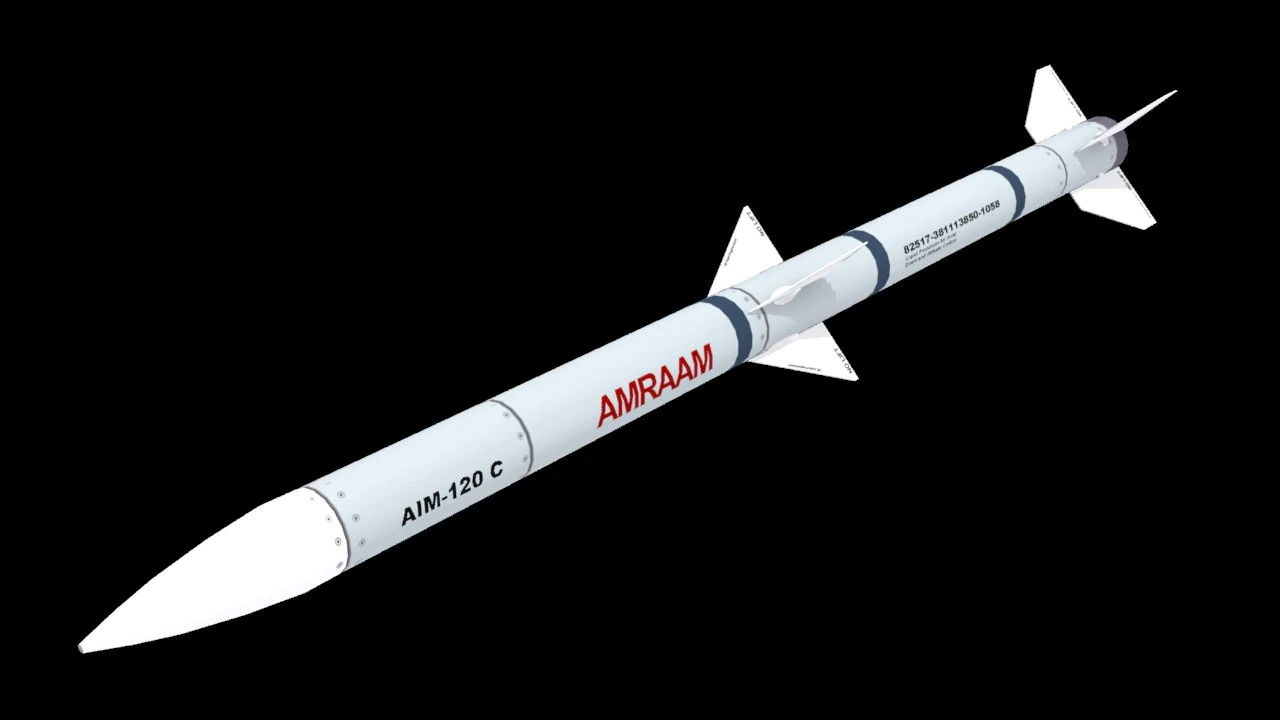 Missile aim-120 c 3D Model .c4d .max .obj .3ds .fbx .stl .blend 