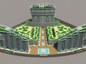 resort hotel Model 3D
