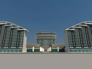 रिसॉर्ट होटल 3D मॉडल