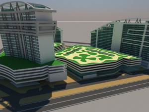 resort hotel Model 3D