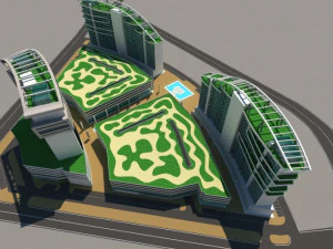 resort hotel 3D Model