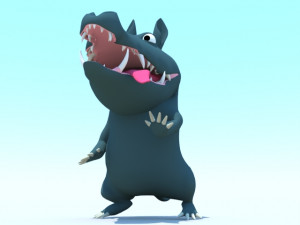 crocodile cartoony characte 3D-Modell