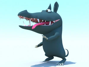 crocodile cartoony characte 3D Model