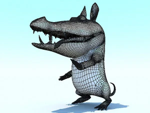 crocodile cartoony characte 3D Model