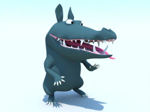 crocodile cartoony characte 3D Model