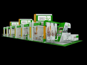 Сінгапурська освітня виставка, стенд 6x24 3D Модель