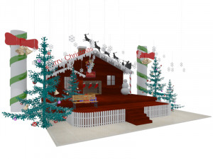 christmas stage exhibition booth Model 3D
