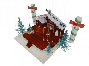 christmas stage exhibition booth Model 3D