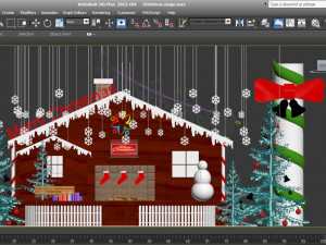 christmas stage exhibition booth Model 3D
