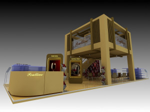 poullive exhibition 6x18 booth Modelo 3D