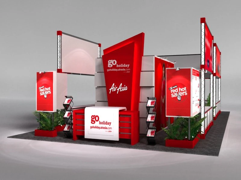 airasia 6 x 12 exhibition booth 3D Model .c4d .max .obj .3ds .fbx .stl .blend 