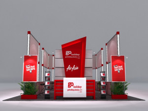 airasia 6 x 12 exhibition booth 3D-Modell