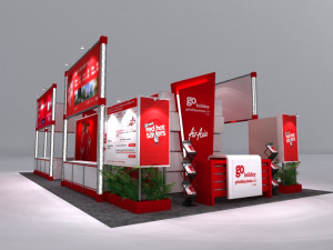 airasia 6 x 12 exhibition booth 3D-Modell