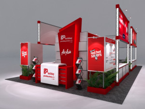 airasia 6 x 12 exhibition booth 3D-Modell