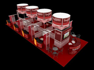 Exposici&oacute;n exclusiva de Singapur stand 6x15 Modelo 3D