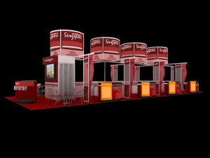 uniquely singapore exhibition 6x15 booth 3D Model