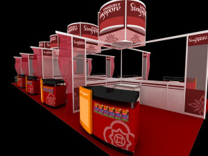 uniquely singapore exhibition 6x15 booth 3D Model