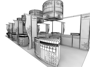 uniquely singapore exhibition 6x15 booth 3D Model