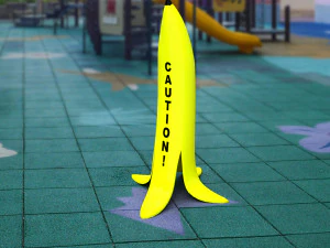Banana wet sign caution 3D Model