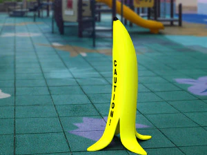 Banana wet sign caution 3D Model