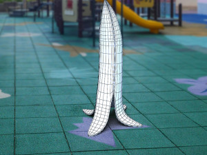 Banana wet sign caution Modello 3D