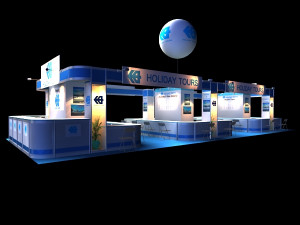 holiday tour exhibition 6x15 booth 3D Model