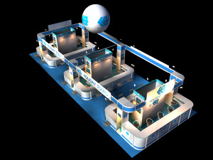 holiday tour exhibition 6x15 booth Model 3D