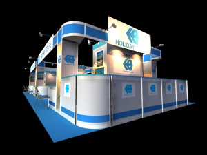holiday tour exhibition 6x15 booth Model 3D