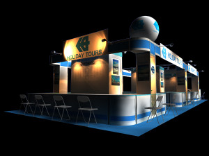 holiday tour exhibition 6x15 booth Model 3D