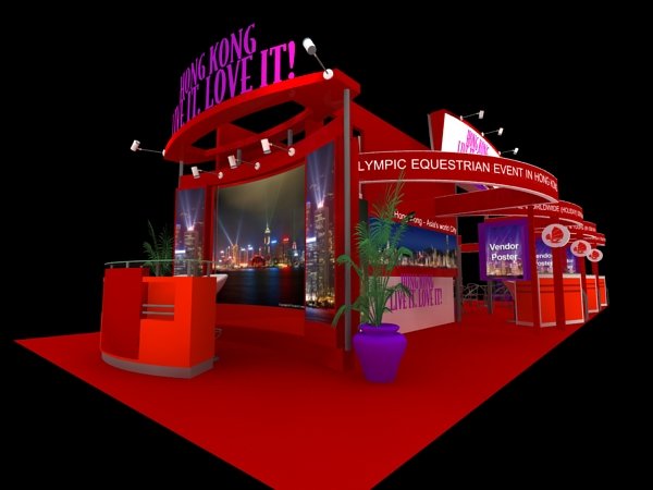 hong kong tour exhibition 6x15 booth Model 3D .c4d .max .obj .3ds .fbx .stl .blend 