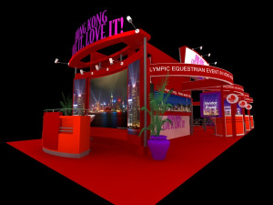 hong kong tour exhibition 6x15 booth 3D Model