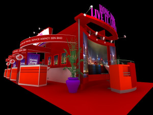 hong kong tour exhibition 6x15 booth Model 3D