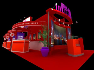 hong kong tour exhibition 6x15 booth 3D Model