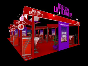 hong kong tour exhibition 6x15 booth Model 3D