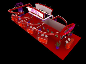hong kong tour exhibition 6x15 booth Model 3D