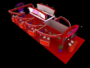 hong kong tour exhibition 6x15 booth 3D Model