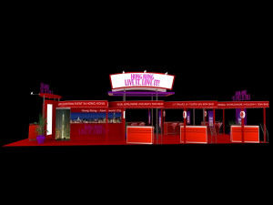 hong kong tour exhibition 6x15 booth Model 3D