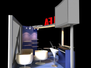 alfa international college 3 x 6 booth Modelo 3D