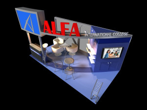 alfa international college 3 x 6 booth Modelo 3D