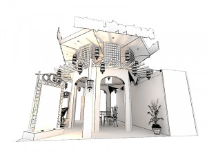 philippines 6 x 6 exhibition booth Modelo 3D