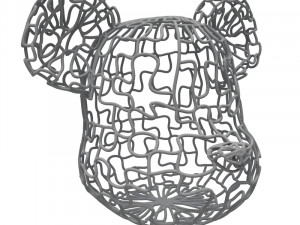 wire bearbrick head 3Dモデル