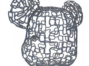 wire bearbrick head 3Dモデル